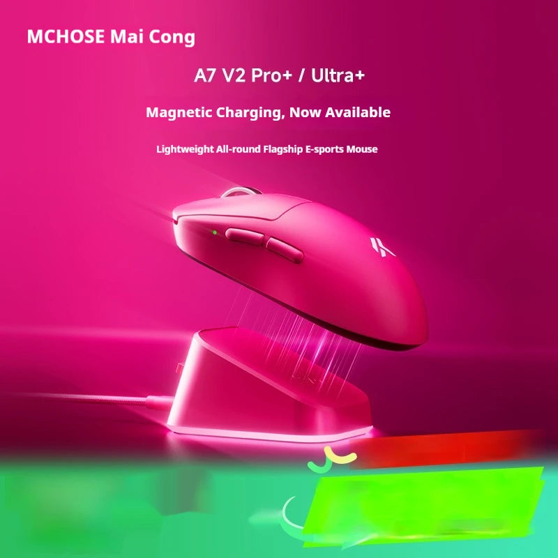 Bezdrôtová myš MCHOSE A7 V2 Ultra+ Tri-Mode Lightweight Paw3950 Ti 42000dpi 500mah pre PC, e-šport a notebook – herná myš a príslušenstvo