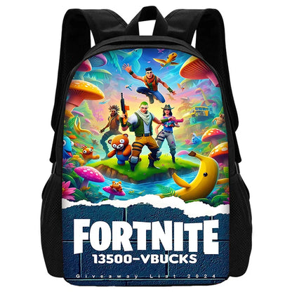 Mochila Escolar Infantil com Mala de Ombro e Estojos para Lápis, Malas Escolares com Design Hot Game-F-FortniteS para Rapazes e Raparigas, Melhor Presente