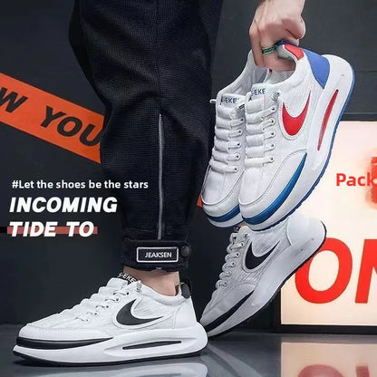 Comfortable Breathable Mesh Sports Shoes, Men's Casual Style, Lightweight Versatile Plain Color, Spring Summer Autumn Seasonal Wear