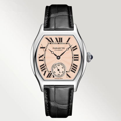 FARASUTE 36mm Retro Hangzhou Customized Manual Mechanical Movement Wristwatches Sapphire 5Bar Waterproof Watch Men reloj hombre