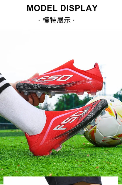 New Men Soccer Shoes Grass Cleats High-quality Match Outdoor Football Boots Non-Slip Boys Sneakers Hot-selling High-top Light