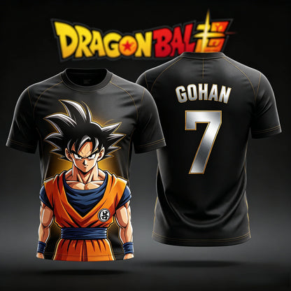 T-shirt fitness retro Dragon Ball verão 2026, corte oversized para homem, impressão 3D, manga curta, unissexo, para família e criança, camisola desportiva