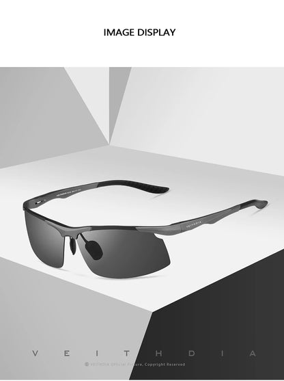 VEITHDIA Men's Sunglasse Outdoor Polarized UV400 Lens Rectangle Rimless Driving Fishing Sun Glasses Sports Eyewear For Male 6535