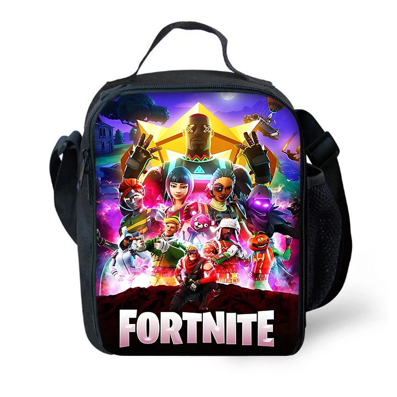 Hot Game Child Insulated Large F-FortniteS Capacity Bag for Boy Girl Student Outdoor Picnic Resuable Thermal Cooler Lunch Box