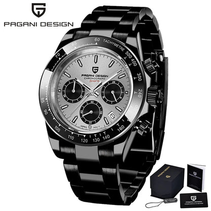 40mm New V2 PAGANI DESIGN Men's Quartz Watches Sapphire Retro Chronograph Stainless Steel Waterproof Watch Men's Watch