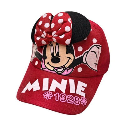 Casquette de baseball Disney Minnie Mickey Anime en coton et polyester, avec personnage de dessin animé, visière, pour déguisement, cadeau d'anniversaire pour enfants