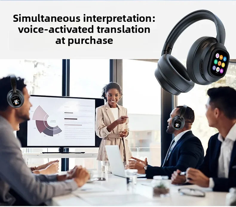 Auriculares HYUNDAI X1PRO inalámbricos Bluetooth 6.0 con traducción por IA – Más de 100 idiomas, control táctil, pantalla LED y cancelación de ruido