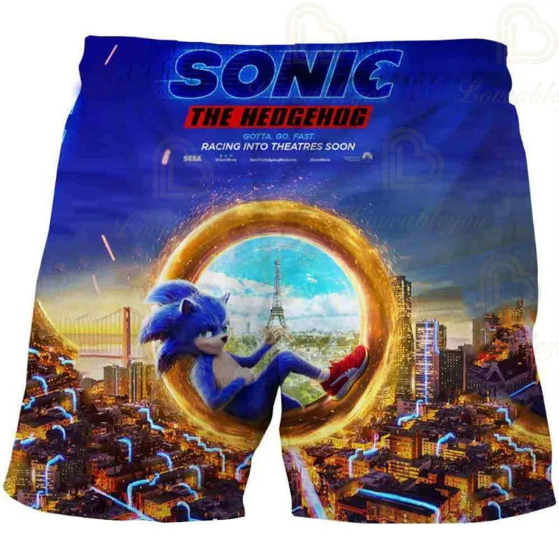 3D Print Fashion Children's Pants S-Sonici Shorts Kids Summer Beachwear Swim Trunks Swimsuits Beach Shorts Trousers