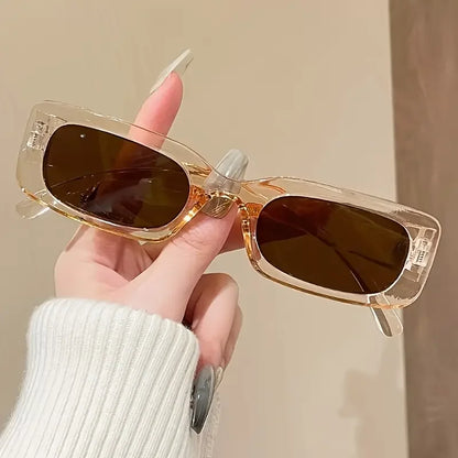 1 ks/2 ks módní obdélníkové brýle s čočkami v retro a trendovém stylu, vhodné na pláž, outdoorové aktivity a street style, unisex