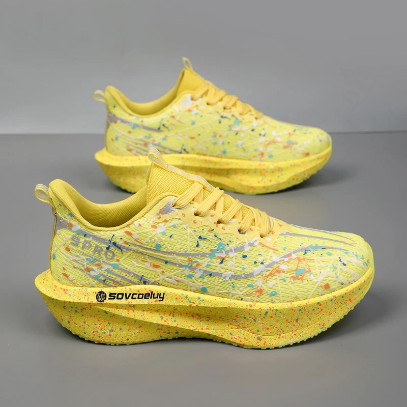 Scarpe da running uomo e donna con piastra in carbonio, ammortizzate per maratona, sportive, traspiranti, leggere, comode, antiscivolo e atletiche