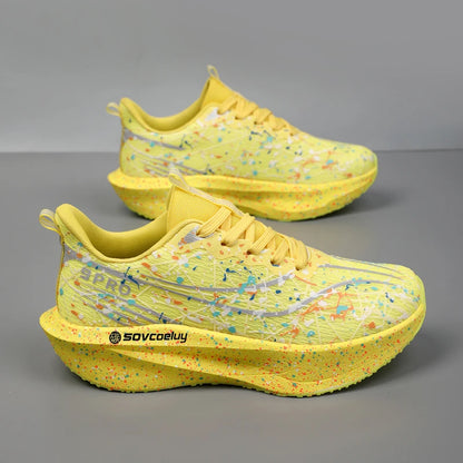 Scarpe da running uomo e donna con piastra in carbonio, ammortizzate per maratona, sportive, traspiranti, leggere, comode, antiscivolo e atletiche