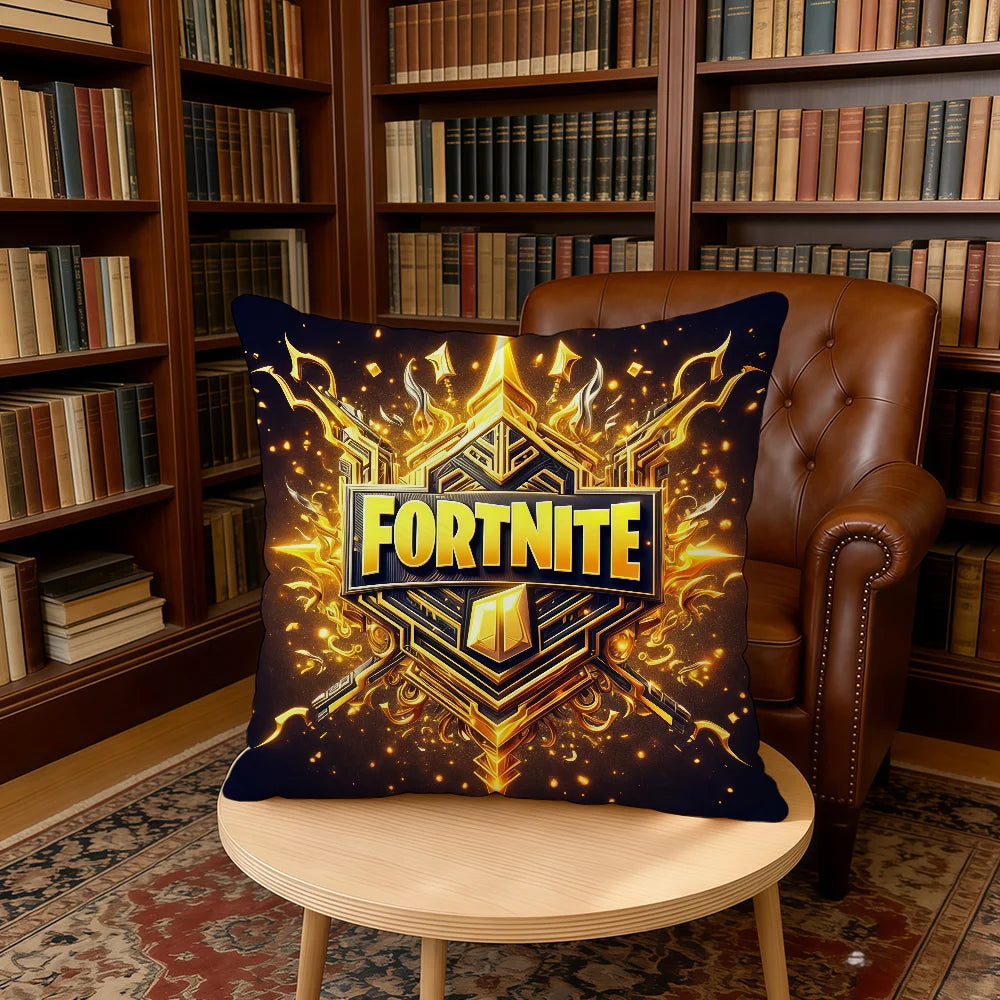 F-FORTNITE-ES Capa de almofada gaming para casa e escritório, presente de aniversário, macia e suave para a pele