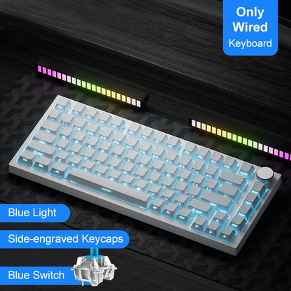 Tastiera meccanica da gaming Ajazz AK820/AK820Pro Bluetooth 5.1/wireless/cablata USB-C personalizzata con manopola, hot swap e gasket