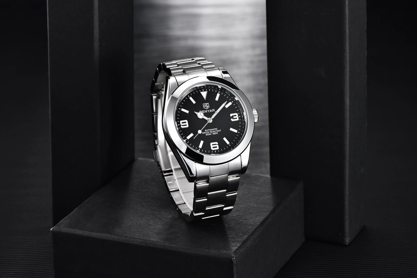 BENYAR 2025 Neue automatische mechanische Herrenuhr, Business-Sport-Luxus-Herrenuhr, 50M wasserdichte Uhr, Relogios Masculino