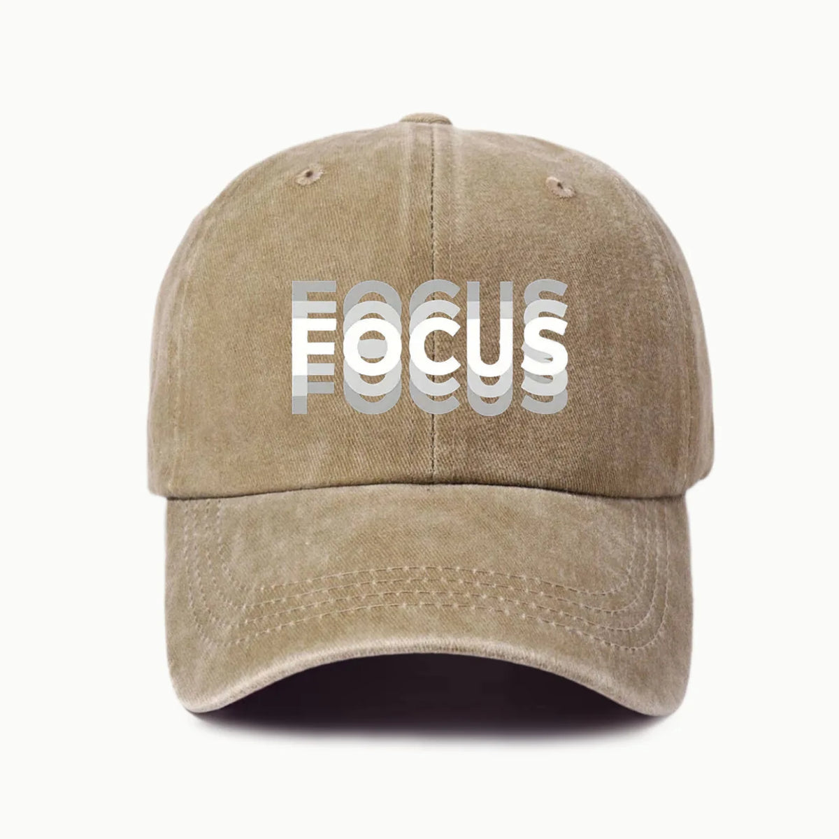 „FOCUS“ spausdinta, išplauta medvilnė, reguliuojama klasikinio stiliaus beisbolo kepurė, sportinė „duckbill“ kepurė vyrams ir moterims