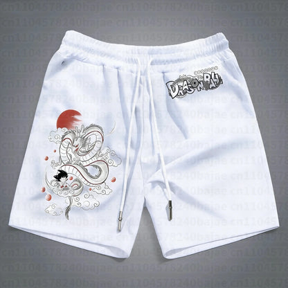 2026 Adult Boys Loose Short Hot Summer Mens Male Beach Pants Top Short Gift Sweatpants Goku Dragon Ball Z Gym Casual Shorts Hot