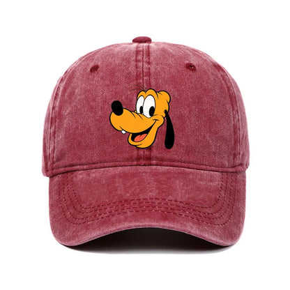 Unisex Vintage Washed Mickey Minnie Print Baseball Cap for Men Women Cartoon Trucker Hat Adjustable Snapback Casual Hip Hop Hat