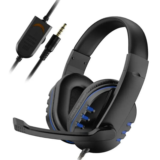 Casque gaming filaire avec éclairage, microphone réglable, son surround stéréo, coussinets auriculaires doux, pour PC, ordinateur portable et téléphone
