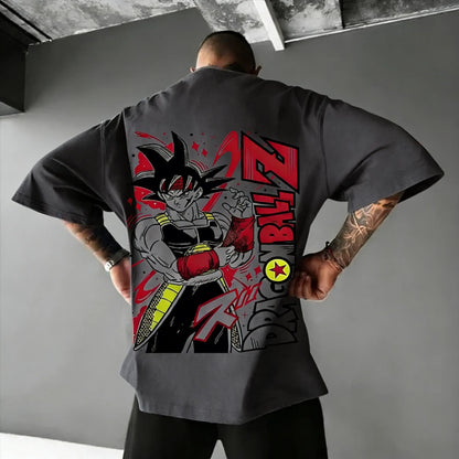 Dragon Ball Super Men's and Women's T-Shirts Bardock Anime Tee Summer Spring Boy's Retro Short Sleeves Parent-child Outfits