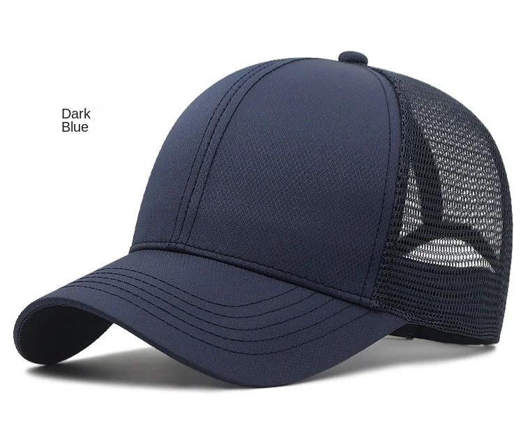 Unisex Quick Dry Big Head Mesh Baseball Cap Adjustable plus Size Summer Snapback Hat Comfortable Breathable 56-65cm
