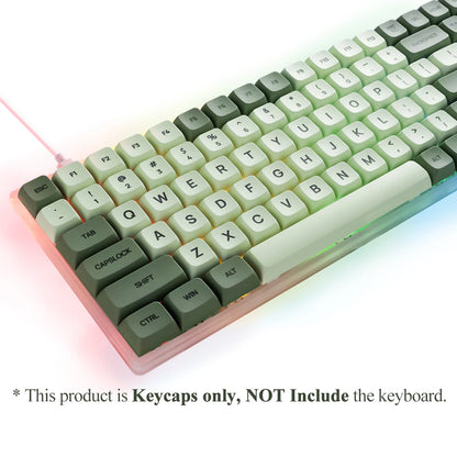 Conjunto de 125 teclas XDA PBT Matcha Green para teclado mecânico de 61/64/68/75/87/98/104/108 teclas, compatível com Cherry/Gateron/Otemu/Kailh