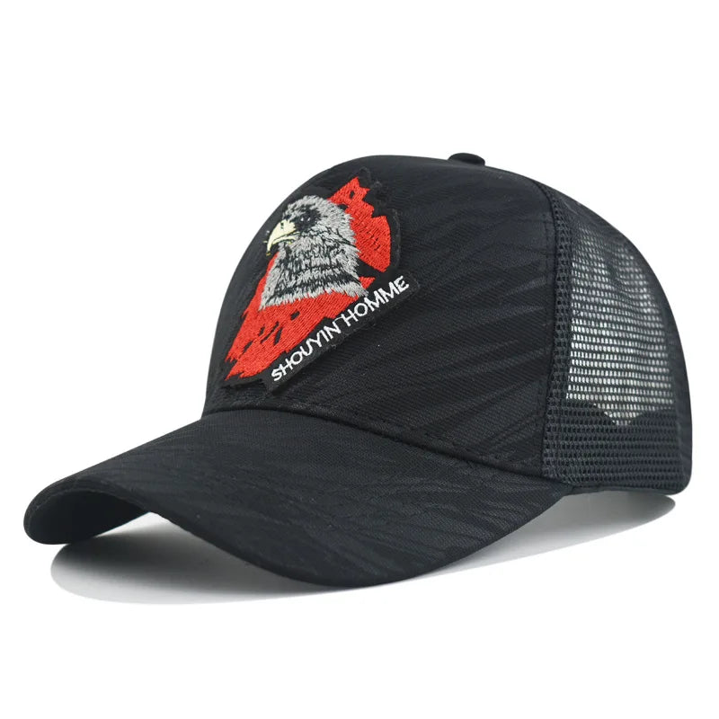 1 Breathable Sun-Protective Embroidered Baseball Cap with Eagle Embroidery, Personalized Design, Unisex, Suitable for Daily Casual Outdoor Use, Sunshade Mesh Cap, Holiday Gift