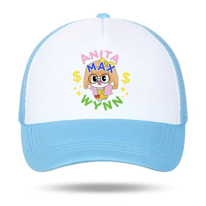 Trendy Anita Max Wynn Foam Trucker Hat Trendy Cute Mesh Snapback Caps Boy Girl Daily Sun Beach Fisherman Cap Female Summer Cap