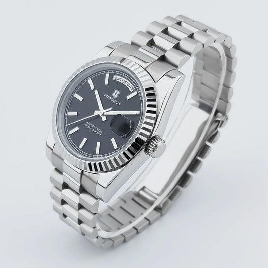 Luxury Corgeut 36MM Men Watch ST1644 Automatic Mechanical Wristwatch Sapphire Men's Watch 10BAR Day Swim Dress Watches