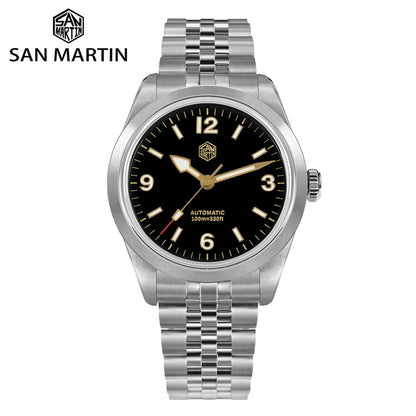 San Martin 38mm Men's Sport Watch Fashion Luxury Explore Climbing Automatic Mechanical Sapphire Waterproof 5 Links Bracelet BGW-9