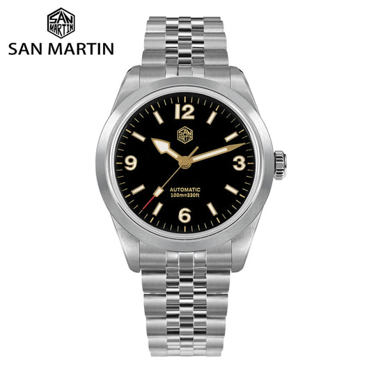 San Martin 38mm Men's Sport Watch Fashion Luxury Explore Climbing Automatic Mechanical Sapphire Waterproof 5 Links Bracelet BGW-9
