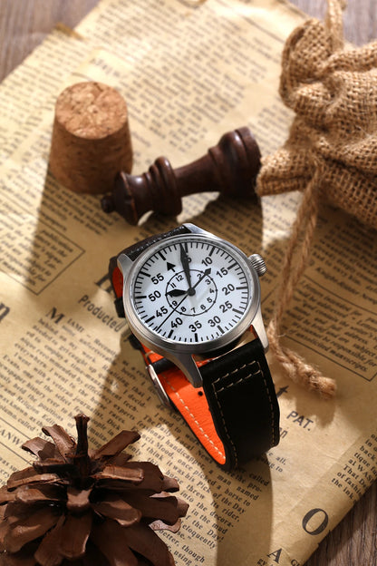 【Escapement Time】Automatische Fliegeruhr mit Uhrwerk, Typ-B- oder Typ-A-Zifferblatt in Schwarz, 40mm-Gehäuse, wasserdicht bis 100M