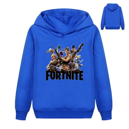 Felpe con cappuccio per bambini Fortnite con stampa game, cartoon, comode, vestibilità ampia, maniche lunghe, abbigliamento autunno-inverno