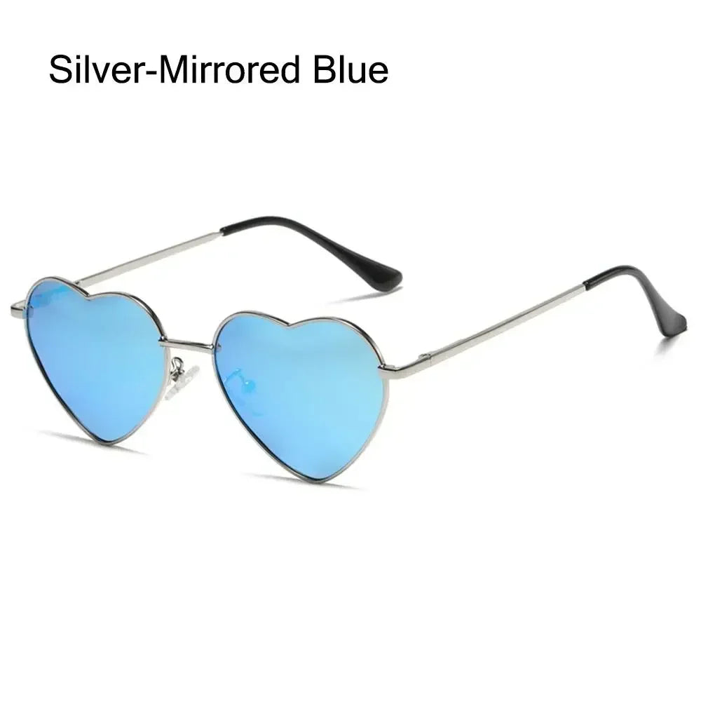 Heart-Shaped Sunglasses Heart Sun Glasses Shades Vintage 90s Glasses UV400 Protection Metal Frame Sunglasses Fancy Accessories