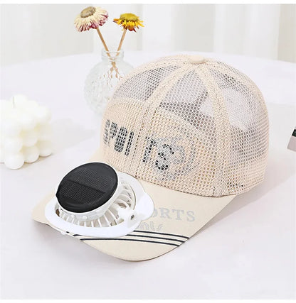 Solar Powered Charge Fan Baseball Cap Adults Summer Outdoor Camping Fishing Sun Shading  Duck Tongue Mesh Cap Father's Day Gifts