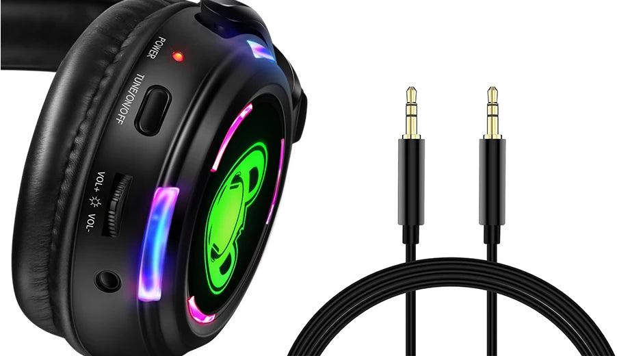 Auriculares inalámbricos Silent Disco RF LED para DJ y fiestas 863–865MHz/915MHz con iluminación LED de 3 canales y batería de 10H