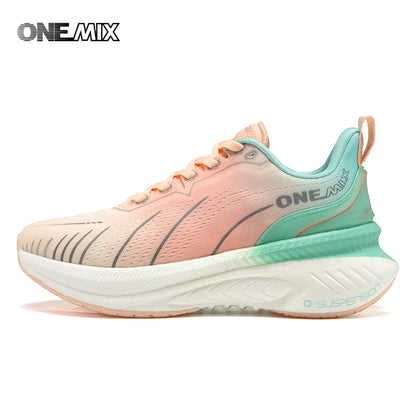 ONEMIX Damskie trampki Czarne oddychające buty do biegania dla kobiet Markowe Bezpłatna wysyłka Różowe modne buty sportowe z amortyzacją