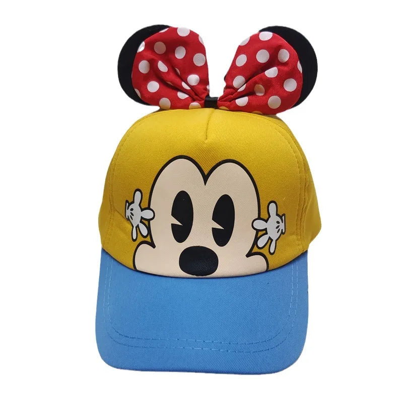 Casquette de baseball Disney Minnie Mickey Anime en coton et polyester, avec personnage de dessin animé, visière, pour déguisement, cadeau d'anniversaire pour enfants