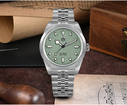 San Martin 38mm Men's Sport Watch Fashion Luxury Explore Climbing Automatic Mechanical Sapphire Waterproof 5 Links Bracelet BGW-9