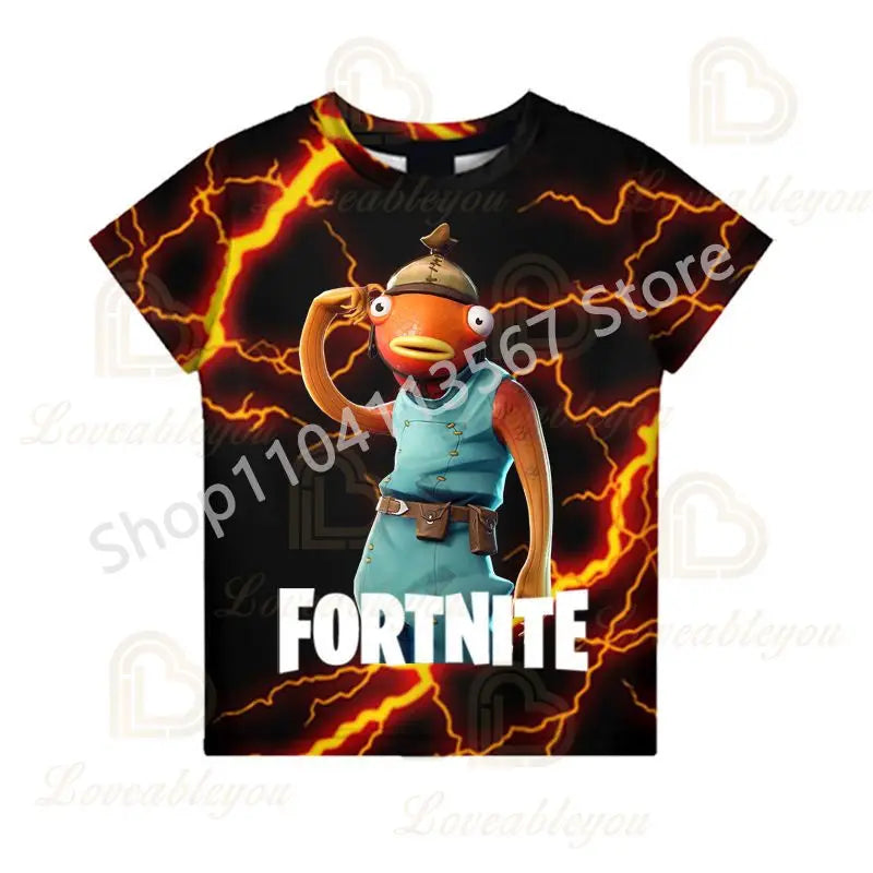 T-shirt de Verão F-Fortnited para Crianças 100-160cm, Promoção Especial, para Meninos, Bebés e Crianças Pequenas, T-shirts Divertidas de Gaming, Moda para Meninas e Meninos, Presente de Aniversário