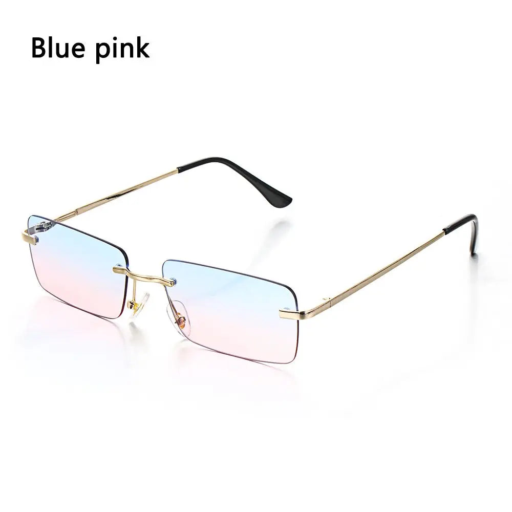 Fashion Rimless Rectangle Sunglasses Women Luxury Design Sun Glasses Ladies Retro Gradient Eyewear Summer UV400 Sun Shades