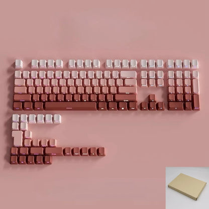 New 133 Key Gradient Gray PBT Double Shot Keycap Side Print Shine Through Backlit Keycaps For Cherry Gamer Mechanical Keyboard