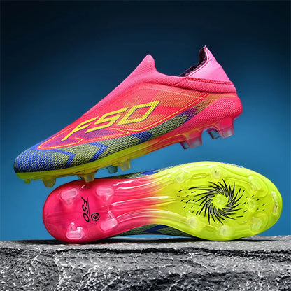 Nouvelles chaussures de football pour hommes, idéales pour les matchs en salle, chaussures de football légères et très vendues, crampons de haute qualité pour terrain en herbe, baskets mi-hautes antidérapantes pour l'ex