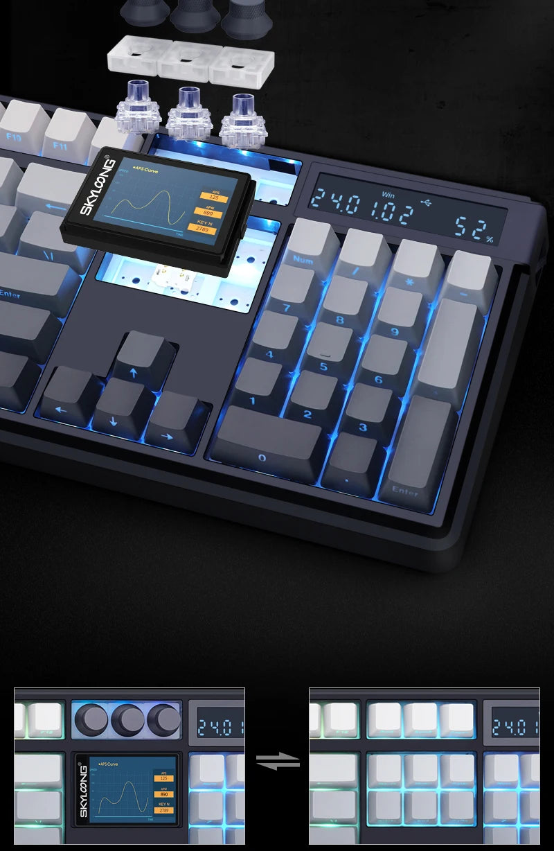 SKYLOONG GK104 Pro Wireless Mechanical Keyboard 100% Custom Keyboard Hot-Swapp Low-noise Switch for PC Gamer office Accessoies
