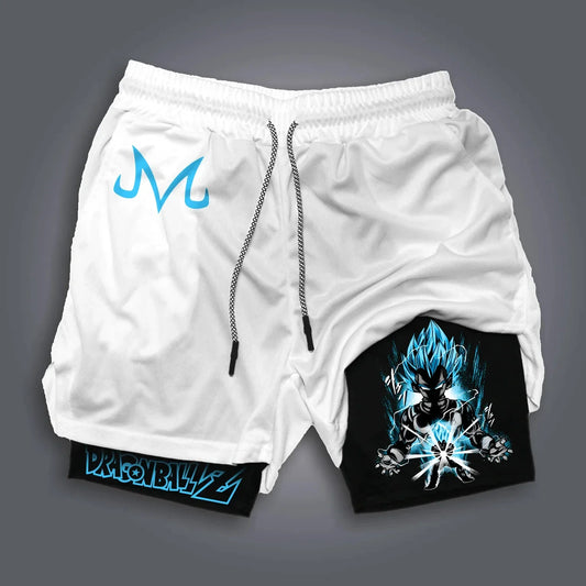 Dragon Ball Majin Buu & Goku American Sports Shorts for Men Summer Comfortable Double Layer Breathable Loose Fit Pants