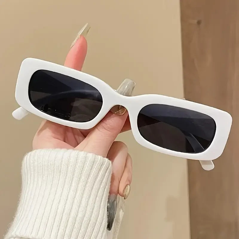 1 ks/2 ks módní obdélníkové brýle s čočkami v retro a trendovém stylu, vhodné na pláž, outdoorové aktivity a street style, unisex