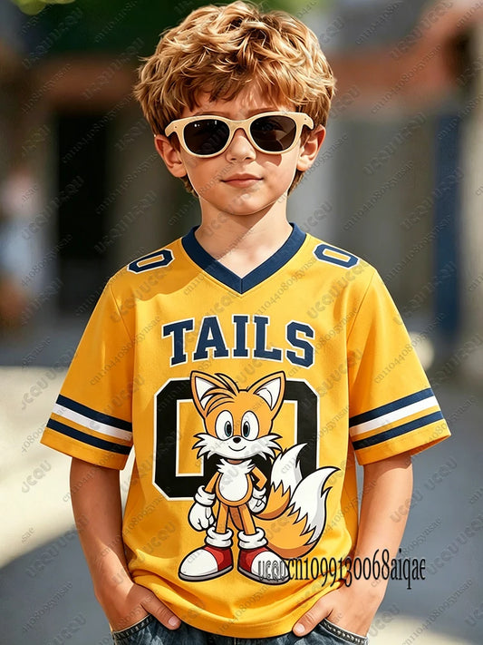 Cartoon Sonic Print Cosplay T-shirt For Adult/Kids Summer Boys Girls Cute Tshirts Casual Round Neck Street Clothing Sonic Tshirt