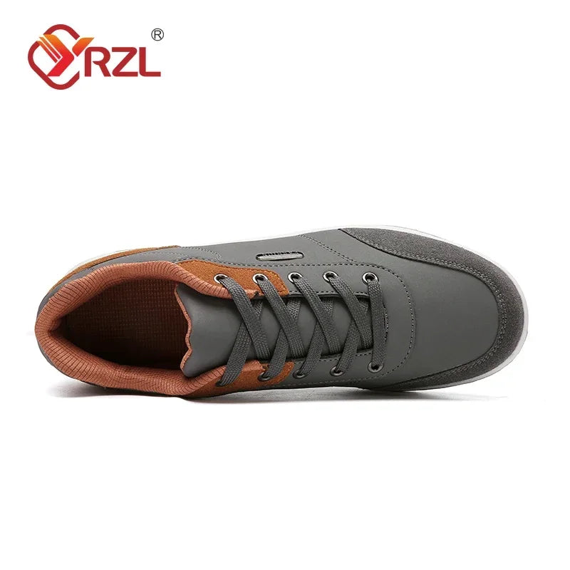 YRZL Herrenschuhe Frühling Herbst Wasserdichte Walking-Sneaker Freizeit-Ledersportschuhe für Herren Rutschfestes Schuhwerk Tennis für Herren
