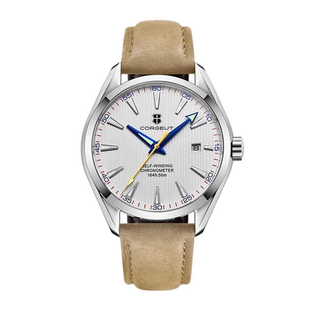 Relógio masculino Corgeut 41mm Luxury NH35 Movt Man Sport Clock automático, relógio de pulso mecânico, safira, bracelete em aço, para homem