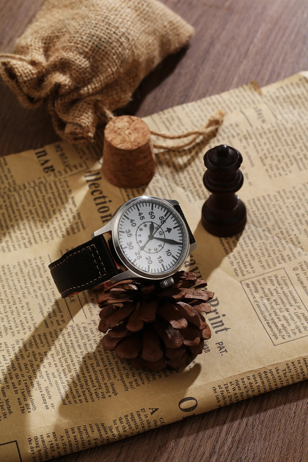 【Escapement Time】Automatische Fliegeruhr mit Uhrwerk, Typ-B- oder Typ-A-Zifferblatt in Schwarz, 40mm-Gehäuse, wasserdicht bis 100M