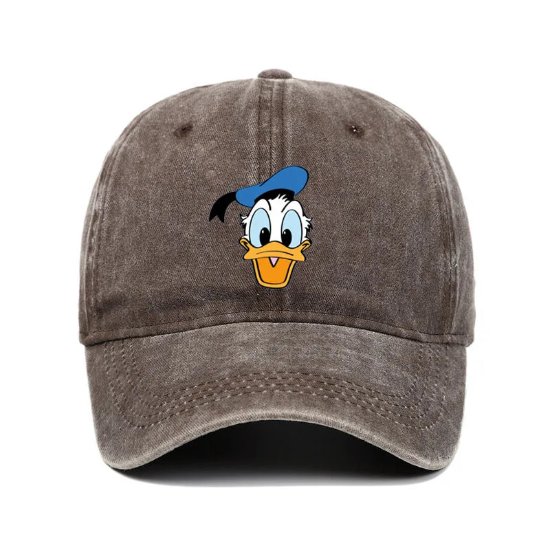 Unisex Vintage Washed Mickey Minnie Print Baseball Cap for Men Women Cartoon Trucker Hat Adjustable Snapback Casual Hip Hop Hat